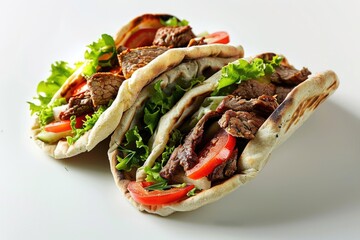 two pita sandwiches on a plate, perfect for a quick meal or snack