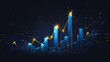 © Teeraphon - Abstract black background with Colorful charts and graphs with statistics to innovative analyze business potential and forecast future development of companies growth.