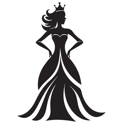 Wall Mural - Silhouette of a beauty queen vector art illustration