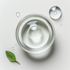 Poster - Aqua, Hyaluronic Acid, Propylene Glycol, Glycerin, Perilla Frutescens Extract, top view.