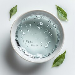 Poster - Aqua, Hyaluronic Acid, Propylene Glycol, Glycerin, Perilla Frutescens Extract, top view.