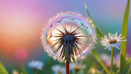 Canvas Print - dandelion in the grass