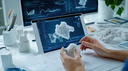 Poster - Modern Technology in 3D Modeling and Design Workspace