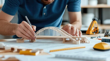 Poster - Wooden Bridge Model Construction and Design Process