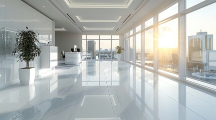 Poster - A clean, bright, and modern office.