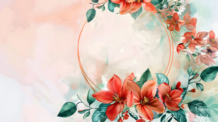 Wall Mural - Jasmine Frame Background watercolor