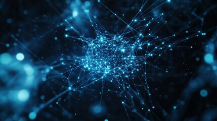 Abstract Blue Network Connection - Digital Technology Concept
