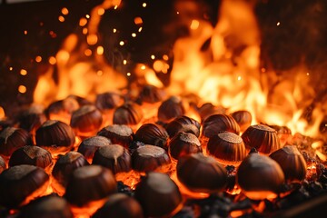 Leinwandbilder - Roasted Chestnuts on Fire