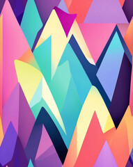 Poster - Clean zigzag lines in pastel colors seamless design pattern wallpaper