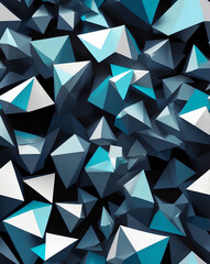 Poster - Geometric polygons in a monochrome palette seamless design pattern