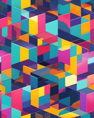 Poster - Minimalist grid patterns with varying opacity seamless design pattern wallpaper