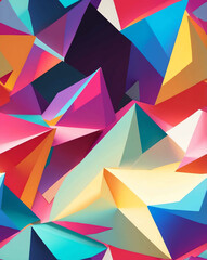 Poster - Simple angular shapes with light shadows seamless design pattern wallpaper
