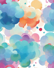 Poster - Soft watercolor splotches in gentle tones seamless design pattern