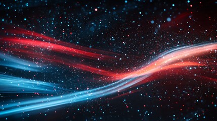 Wall Mural - abstract cosmic art: glowing light streaks in the galaxy