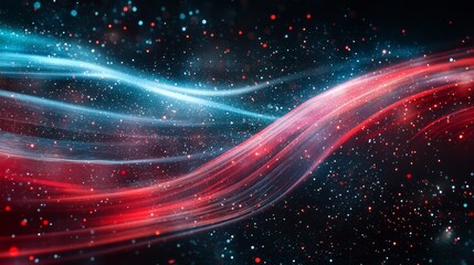 Wall Mural - abstract cosmic galaxy art: red and blue glowing nebula