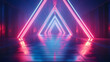 © toha - Abstract 3D Neon Lights Corridor Background