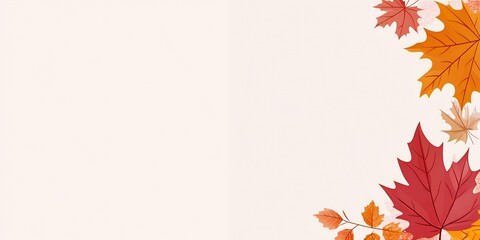 Poster - Autumn leaves on a white background