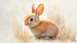 © feeling lucky - Adorable fluffy rabbit in soft hues, nestled in grass, capturing the essence of innocence and nature's beauty.