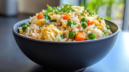 Wall Mural - Freshly Cooked Vegetable Fried Rice in a Bowl