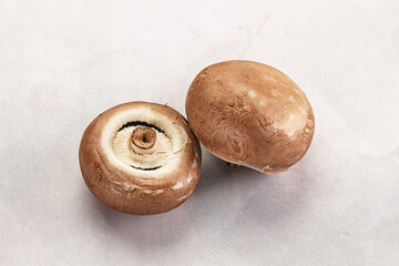 Raw brown champignon for cooking