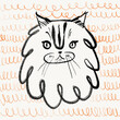 © ADDICTIVE STOCK - Hand-drawn whimsical cat illustration with orange details