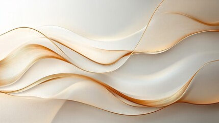 Poster - Sleek New Year card design a soft taupe background and minimalist golden wave patterns flowing gently across for a stylish and sophisticated look