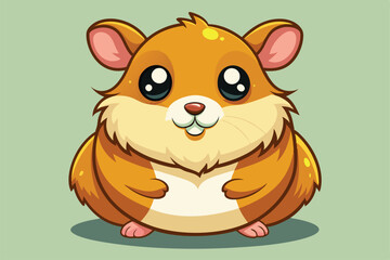 Wall Mural - The cute hamster poses cheerfully with bright eyes, embodying a playful and friendly character, a cartoon character Cute hamster