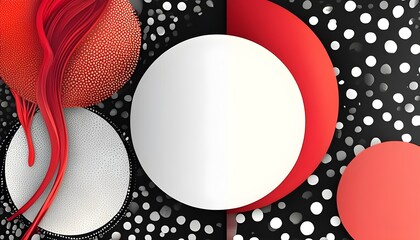 Wall Mural - Dynamic Halftone Pattern with Vivid Red Dots against a Black and White Gradient Background