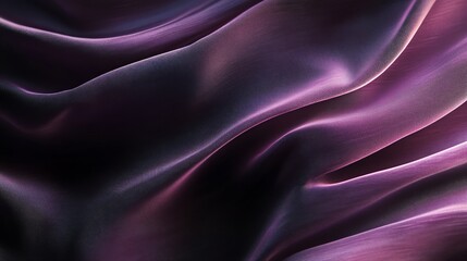 Wall Mural - a closeup of smooth, purple silky fabric.