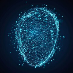 Poster - Digital Fingerprint Security Futuristic Cyber Fingerprint Scan Technology Illustration
