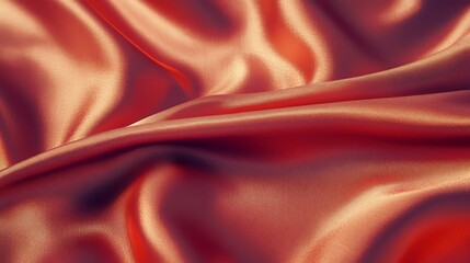 Wall Mural - smooth, soft, flowing orange satin fabric.