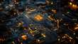 © Earny - Abstract view of a circuit board with glowing lights, showcasing intricate electronic pathways and connections.