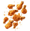 © waleed - boasted crispy fried chicken floating in the air, fast food floating in the air