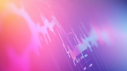Poster - colorful digital waveform illustrating sound patterns and frequencies in a vibrant abstract backgrou