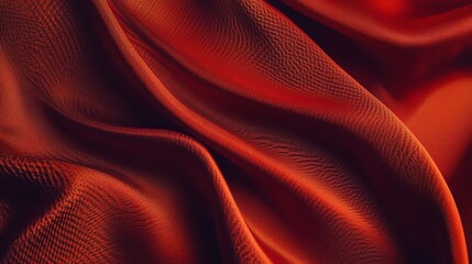 Wall Mural - close-up of smooth, red, silky fabric.