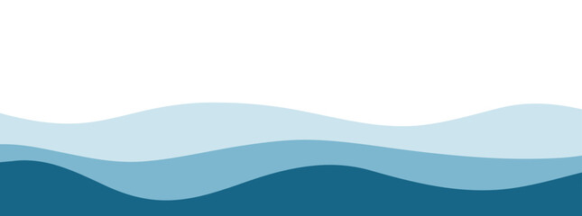 Poster - Water waves blue flow background vector image simple graphic illustration, abstract fluid wavy river pattern shape backdrop, ocean sea cartoon fun cute zigzag curve motion element, smoke decor idea
