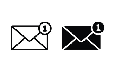 Poster - envelope icon isolated. received message notification icon