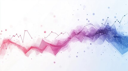 Poster - abstract colorful data visualization illustrating statistical trends with pink, purple, and blue gra