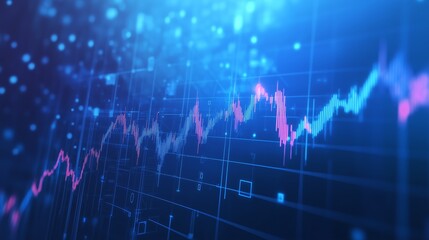 Poster - Abstract digital financial analytics with colorful graphs illustrating market trends in futuristic style