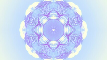 Aufkleber - An abstract symmetrical composition resembling a mandala or a complex floral pattern, composed of many glowing lines in soft blue and purple shades. Digital seamless loop animation. 3d rendering 4K