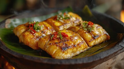 Grilled Fish on Banana Leaf