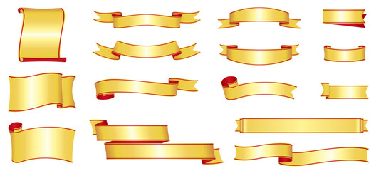 Wall Mural - gold ribbon banner design material