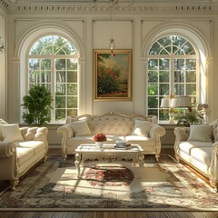 Wall Mural - European-style living room