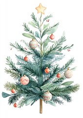 Poster - Watercolor Christmas tree illustration