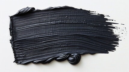 Canvas Print - bold black acrylic stroke, a thick application of black acrylic paint with textured lines, creating 