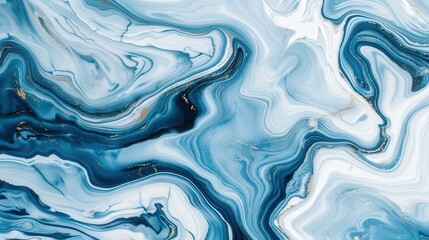 Elegant white and blue marble background, swirling patterns create a serene ambiance, perfect for luxury design or upscale branding applications.