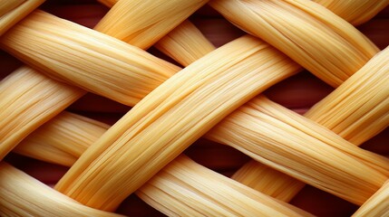 Poster - Close Up of Interwoven Rattan Fibers, Natural Texture Background, Abstract Wicker Pattern.