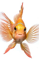 Orange fish white background