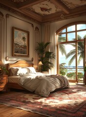 Wall Mural - Bedroom with a large window