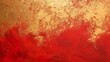 © Joyous BG - Chinese Abstract gold ink in red paper texture fat paint on surface background Flat lay top view copy space